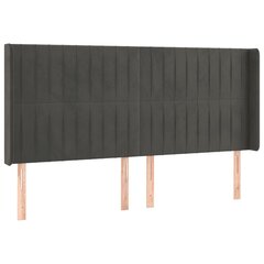 Sängynpääty LED-valolla, Velvet, 183x16x118/128cm, tummanharmaa hinta ja tiedot | Sängyt | hobbyhall.fi