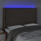 Sängynpääty LED-valolla, kangas, 163x16x118/128cm, taupe väri hinta ja tiedot | Sängyt | hobbyhall.fi