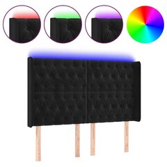 Sängynpääty LED-valolla, musta, 163x16x118/128cm hinta ja tiedot | Sängyt | hobbyhall.fi