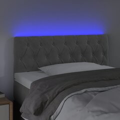 Sängynpääty LED vidaXL, Velvet, 100x7x78/88cm, vaaleanharmaa hinta ja tiedot | Sängyt | hobbyhall.fi