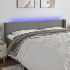 Sängynpääty LED-valolla, Kangas, 163x16x78/88cm, tummanharmaa hinta ja tiedot | Sängyt | hobbyhall.fi