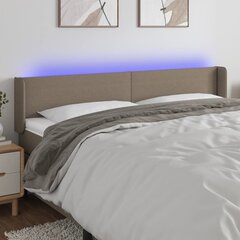 Sängynpääty LED-valolla, kangas, 163x16x78/88cm, taupe väri hinta ja tiedot | Sängyt | hobbyhall.fi