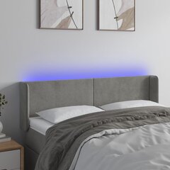 Sängynpääty LED-valolla, vaaleanharmaa, 147x16x78/88cm hinta ja tiedot | Sängyt | hobbyhall.fi