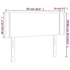 Sängynpääty LED-valolla, musta, 93x16x78/88cm hinta ja tiedot | Sängyt | hobbyhall.fi