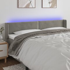 Sängynpääty LED-valolla, vaaleanharmaa, 163x16x78/88cm hinta ja tiedot | Sängyt | hobbyhall.fi