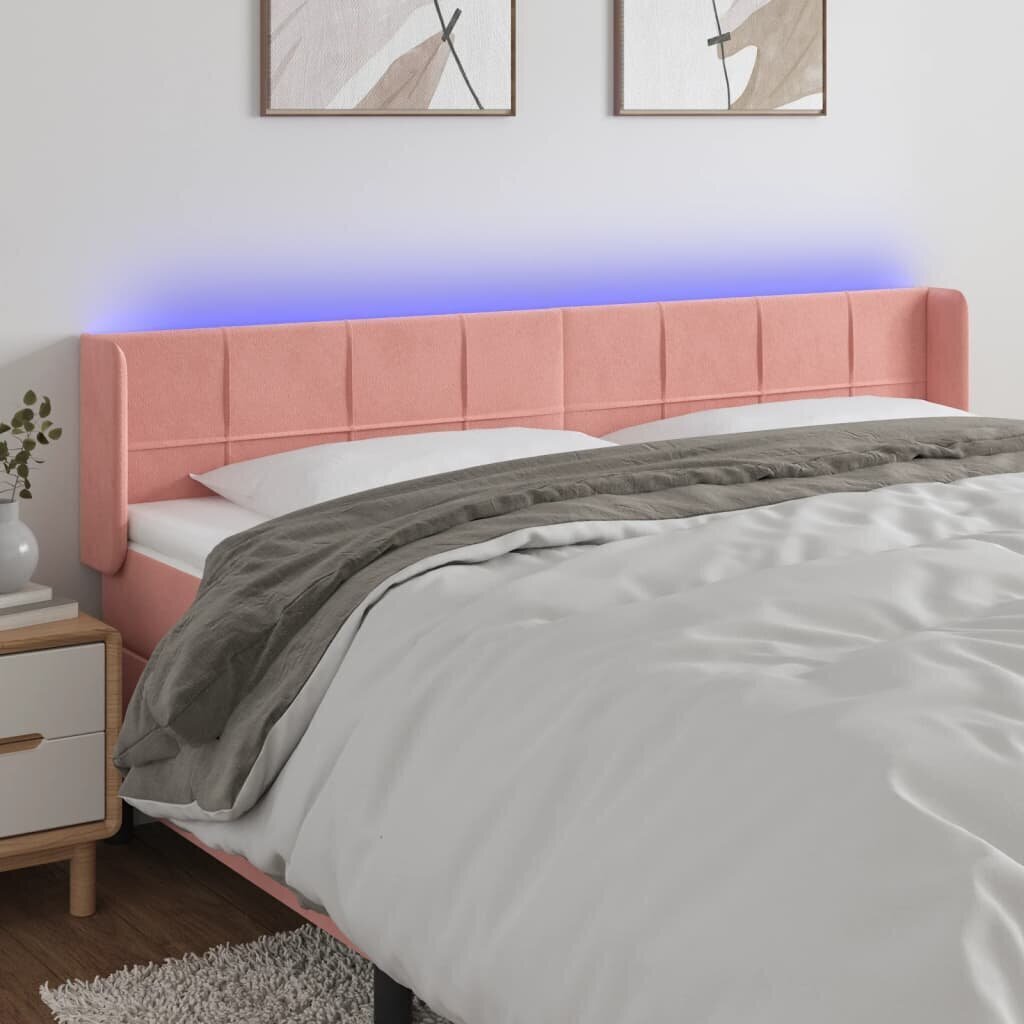 Sängynpääty LED-valolla, pinkki, 183x16x78/88 cm hinta ja tiedot | Sängyt | hobbyhall.fi