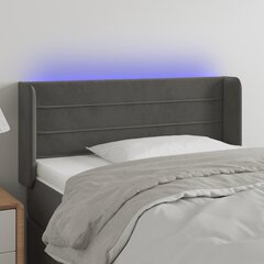 Sängynpääty LED-valolla, tummanharmaa, 93x16x78/88cm hinta ja tiedot | Sängyt | hobbyhall.fi