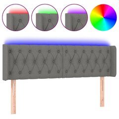 Sängynpääty LED-valolla, Kangas, 147x16x78/88cm, tummanharmaa hinta ja tiedot | Sängyt | hobbyhall.fi