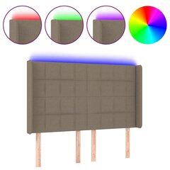 Sängynpääty LED-valolla, kangas, 147x16x118/128cm, taupe väri hinta ja tiedot | Sängyt | hobbyhall.fi