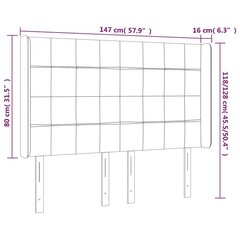 Sängynpääty LED-valolla, sininen, 147x16x118/128cm hinta ja tiedot | Sängyt | hobbyhall.fi