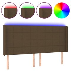 Sängynpääty LED-valolla, tummanruskea, 163x16x118/128cm hinta ja tiedot | Sängyt | hobbyhall.fi