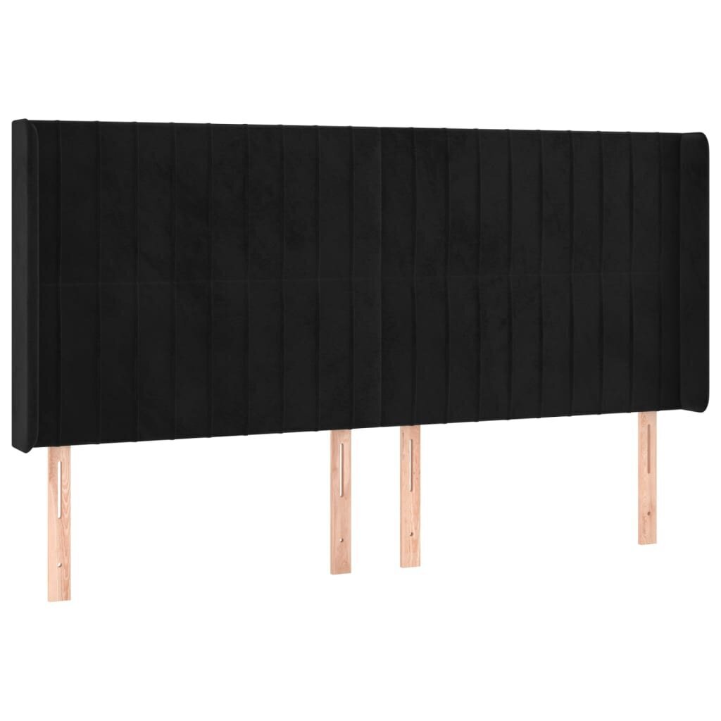 Sängynpääty LED-valolla, musta, 163x16x118/128cm hinta ja tiedot | Sängyt | hobbyhall.fi