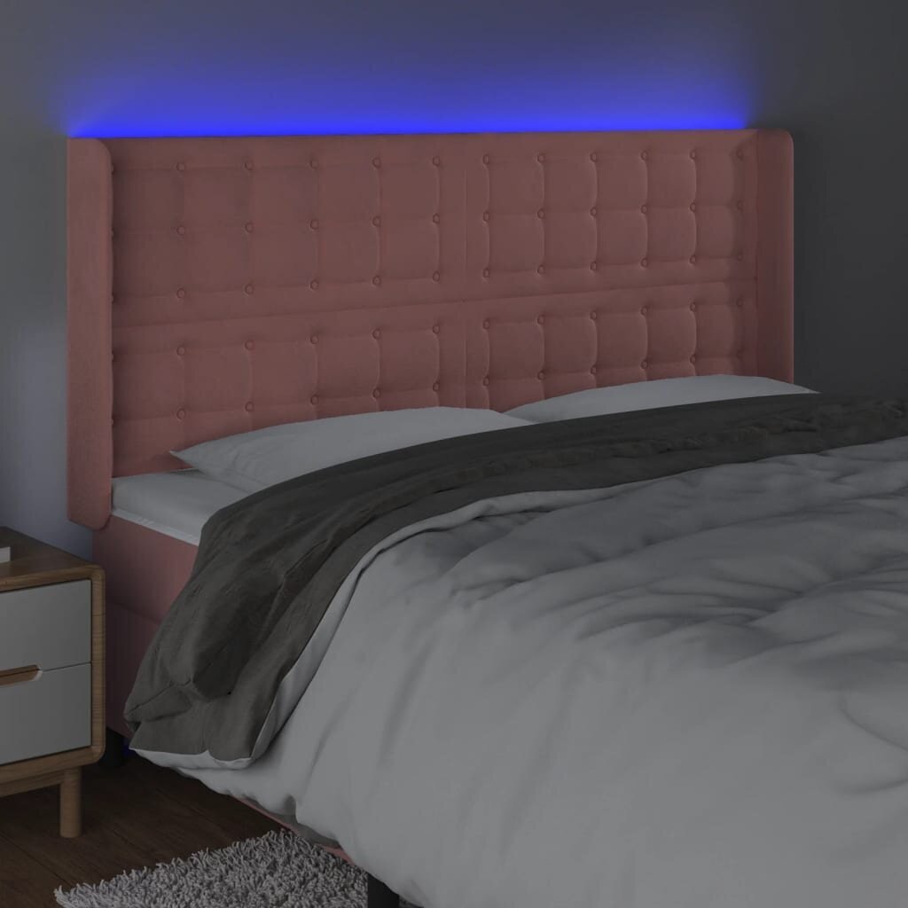 Sängynpääty LED-valolla, pinkki, 183x16x118/128cm hinta ja tiedot | Sängyt | hobbyhall.fi