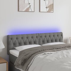 Sängynpääty LED-valolla, Kangas, 160x7x78/88cm, tummanharmaa hinta ja tiedot | Sängyt | hobbyhall.fi