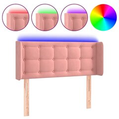 Sängynpääty LED-valolla, Velvet, 93x16x78/88cm, pinkki hinta ja tiedot | Sängyt | hobbyhall.fi