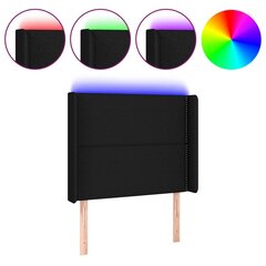 Sängynpääty LED-valolla, musta, 83x16x118/128cm hinta ja tiedot | Sängyt | hobbyhall.fi