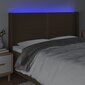 Sängynpääty LED-valolla, tummanruskea, 163x16x118/128cm hinta ja tiedot | Sängyt | hobbyhall.fi