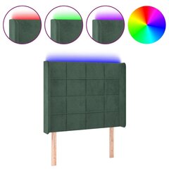 Sängynpääty LED-valolla, Velvet, 83x16x118/128cm, tummanvihreä hinta ja tiedot | Sängyt | hobbyhall.fi