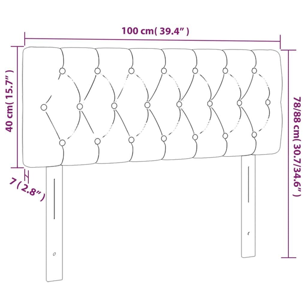 Sängynpääty vidaXL, 100x7x78/88cm, pinkki hinta ja tiedot | Sängyt | hobbyhall.fi