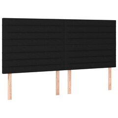 vidaXL Sängynpääty LED-valolla, musta, 160x5x118/128cm, kangas hinta ja tiedot | Sängyt | hobbyhall.fi