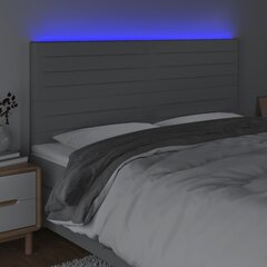 Sängynpääty LED vidaXL:llä, Kangas, 180x5x118/128cm, vaaleanharmaa hinta ja tiedot | Sängyt | hobbyhall.fi