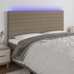 Sängynpääty LED-valolla, kangas, 180x5x118/128cm, taupe väri hinta ja tiedot | Sängyt | hobbyhall.fi