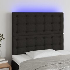 Sängynpääty LED-valolla, musta, 80x5x118/128cm hinta ja tiedot | Sängyt | hobbyhall.fi