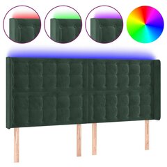 Sängynpääty LED-valolla, Velvet, 163x16x118/128cm, tummanvihreä hinta ja tiedot | Sängyt | hobbyhall.fi