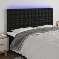 Sängynpääty LED-valolla, musta, 180x5x118/128cm hinta ja tiedot | Sängyt | hobbyhall.fi