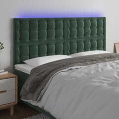 Sängynpääty LED-valolla, Velvet, 200x5x118/128cm, tummanvihreä hinta ja tiedot | Sängyt | hobbyhall.fi