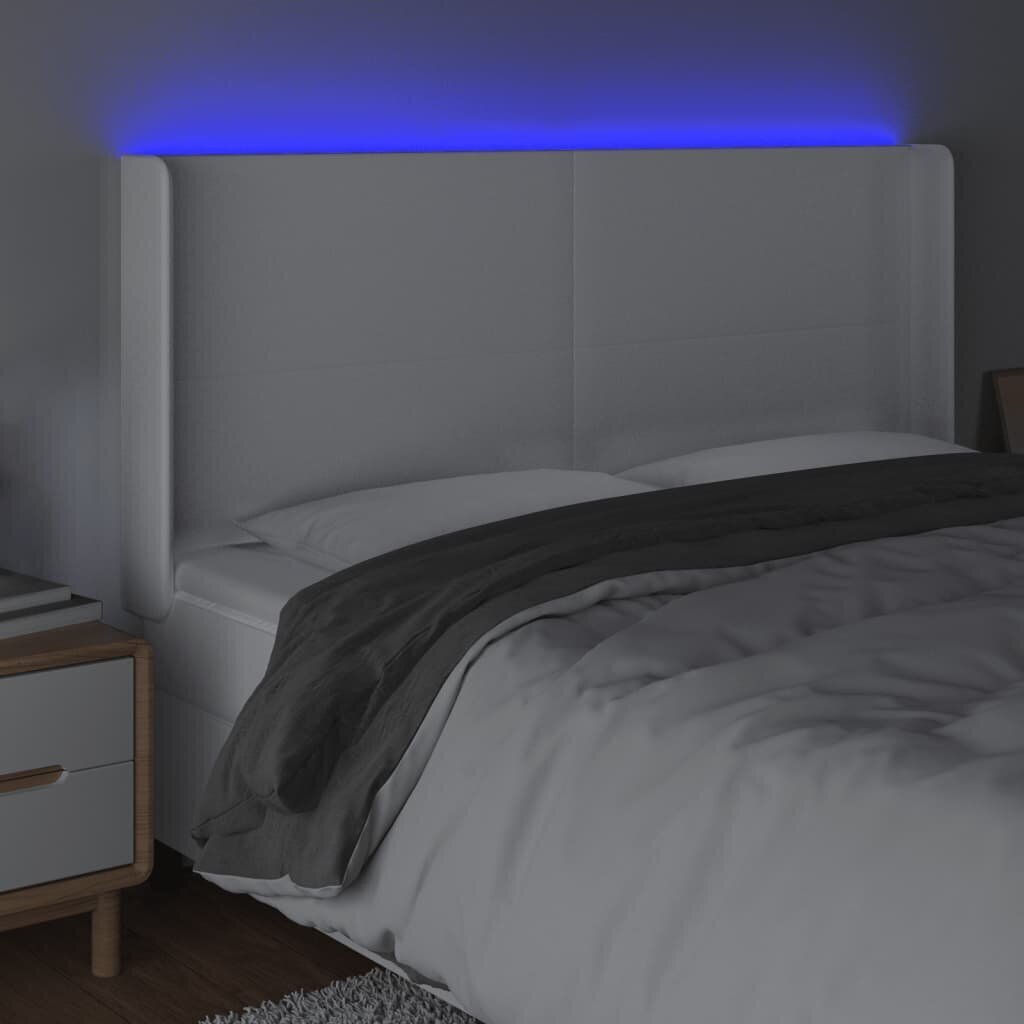 Sängynpääty LED-valolla, valkoinen, 183x16x118/128 cm hinta ja tiedot | Sängyt | hobbyhall.fi