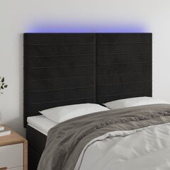 Sängynpääty LED-valolla, musta, 144x5x118/128cm hinta ja tiedot | Sängyt | hobbyhall.fi