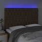 Sängynpääty LED-valolla, tummanruskea, 160x7x118/128cm hinta ja tiedot | Sängyt | hobbyhall.fi