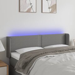 Sängynpääty LED-valolla, Kangas, 147x16x78/88cm, tummanharmaa hinta ja tiedot | Sängyt | hobbyhall.fi