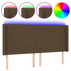 Sängynpääty LED-valolla, tummanruskea, 183x16x118/128cm hinta ja tiedot | Sängyt | hobbyhall.fi