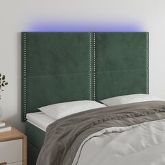 Sängynpääty LED-valolla, Velvet, 144x5x118/128cm, tummanvihreä hinta ja tiedot | Sängyt | hobbyhall.fi