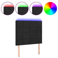 vidaXL Sängynpääty LED-valolla, musta, 100x5x118/128cm, sametti hinta ja tiedot | Sängyt | hobbyhall.fi