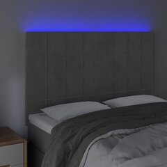 Sängynpääty LED-valolla, vaaleanharmaa, 144x5x118/128cm, samettia hinta ja tiedot | Sängyt | hobbyhall.fi