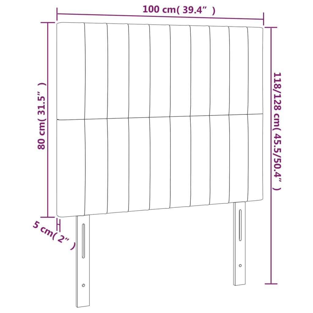 Sängynpääty vidaXL, 100x5x118/128cm, pinkki hinta ja tiedot | Sängyt | hobbyhall.fi