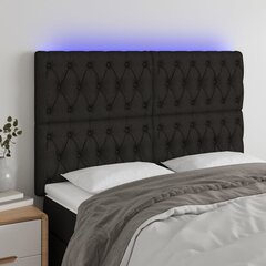 Sängynpääty LED-valolla, musta, 144x7x118/128cm hinta ja tiedot | Sängyt | hobbyhall.fi