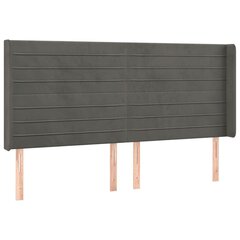 Sängynpääty LED-valolla, Velvet, 163x16x118/128cm, tummanharmaa hinta ja tiedot | Sängyt | hobbyhall.fi