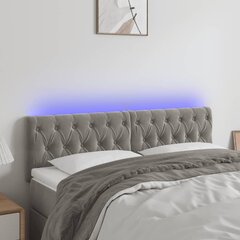 Sängynpääty LED-valolla, vaaleanharmaa, 160x7x78/88cm hinta ja tiedot | Sängyt | hobbyhall.fi