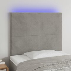 Sängynpääty LED-valolla, vaaleanharmaa, 80x5x118/128cm hinta ja tiedot | Sängyt | hobbyhall.fi