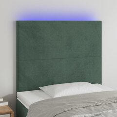 Sängynpääty LED-valolla, Velvet, 80x5x118/128cm, tummanvihreä hinta ja tiedot | Sängyt | hobbyhall.fi