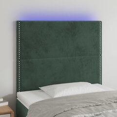 Sängynpääty LED-valolla, Velvet, 100x5x118/128cm, tummanvihreä hinta ja tiedot | Sängyt | hobbyhall.fi