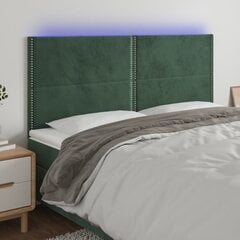 Sängynpääty LED-valolla, Velvet, 160x5x118/128cm, tummanvihreä hinta ja tiedot | Sängyt | hobbyhall.fi