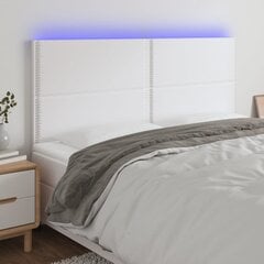 Sängynpääty LED-valolla, valkoinen, 160x5x118/128 cm hinta ja tiedot | Sängyt | hobbyhall.fi