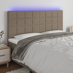 Sängynpääty LED-valolla, kangas, 200x5x118/128cm, taupe väri hinta ja tiedot | Sängyt | hobbyhall.fi