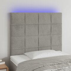 Sängynpääty LED-valolla, vaaleanharmaa, 80x5x118/128cm hinta ja tiedot | Sängyt | hobbyhall.fi