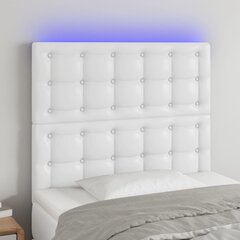 Sängynpääty LED-valolla, valkoinen, 90x5x118/128 cm hinta ja tiedot | Sängyt | hobbyhall.fi